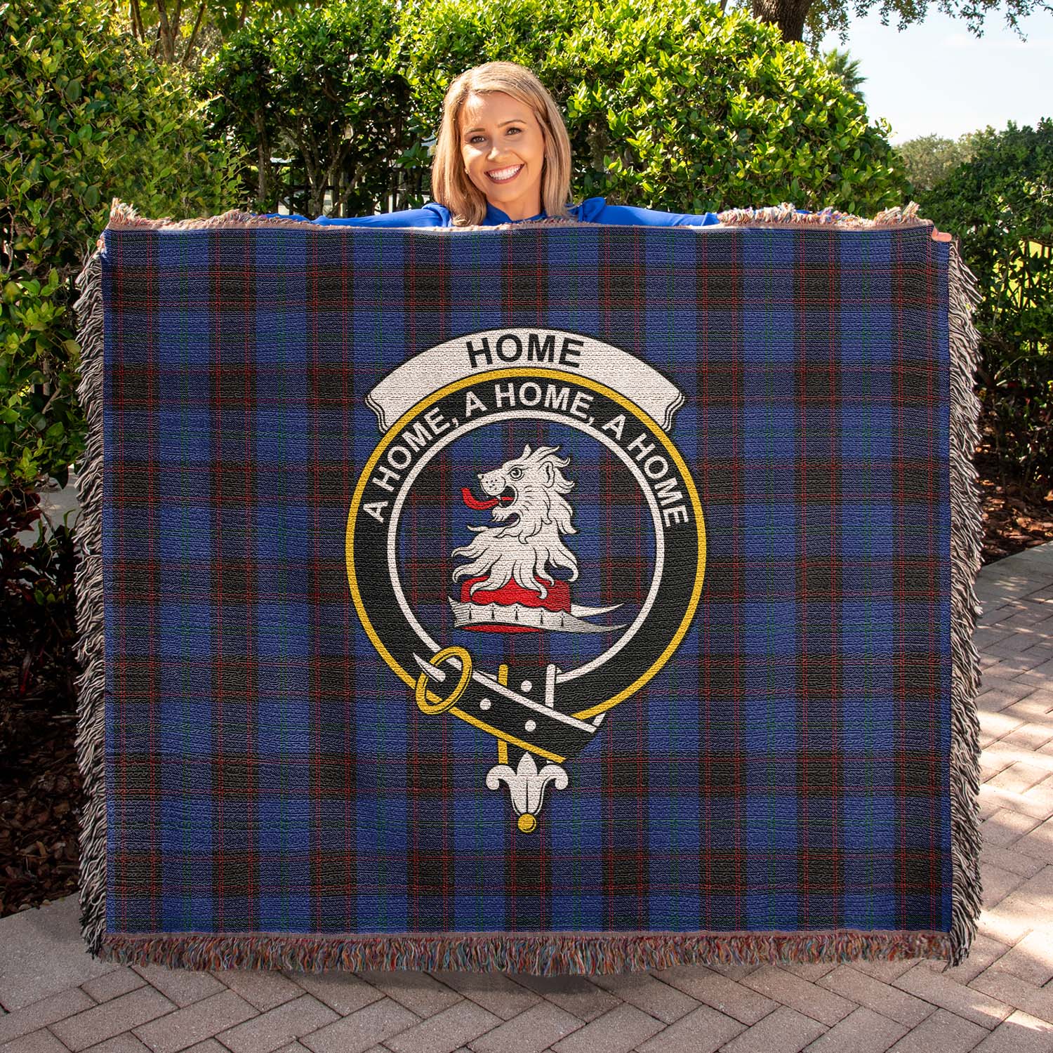Tartan Vibes Clothing Home (Hume) Tartan Woven Blanket with Family Crest