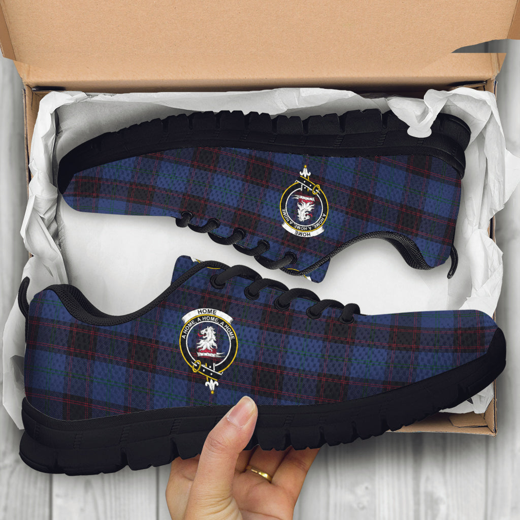 Home (Hume) Tartan Sneakers with Family Crest - Tartan Vibes Clothing