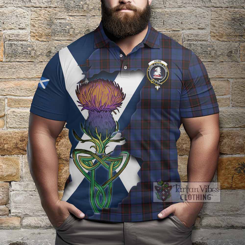 Tartan Vibes Clothing Home (Hume) Tartan Family Crest Polo Shirt Scottish Thistle Celtic Inspired