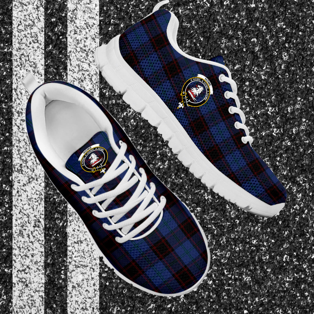 Home (Hume) Tartan Sneakers with Family Crest - Tartan Vibes Clothing