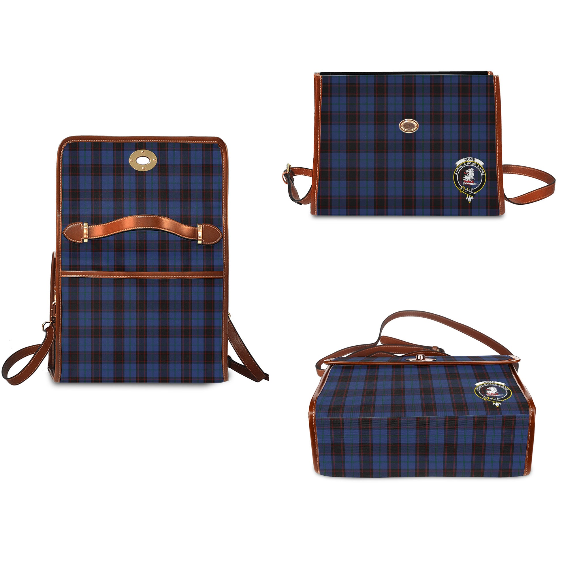 home-hume-tartan-leather-strap-waterproof-canvas-bag-with-family-crest
