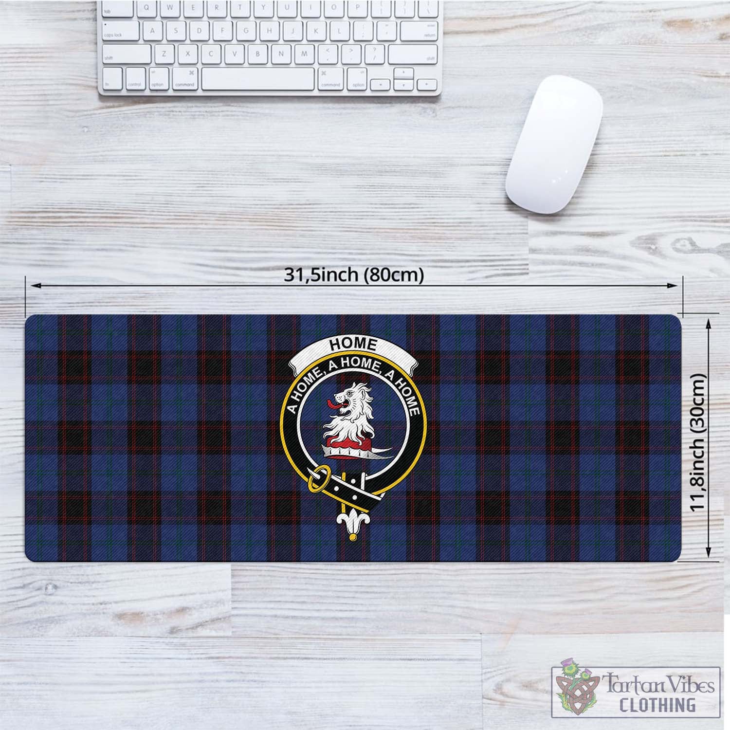 Tartan Vibes Clothing Home (Hume) Tartan Mouse Pad with Family Crest