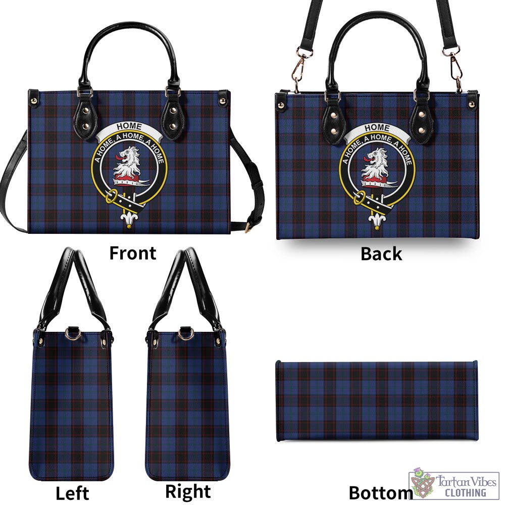 Tartan Vibes Clothing Home (Hume) Tartan Luxury Leather Handbags with Family Crest