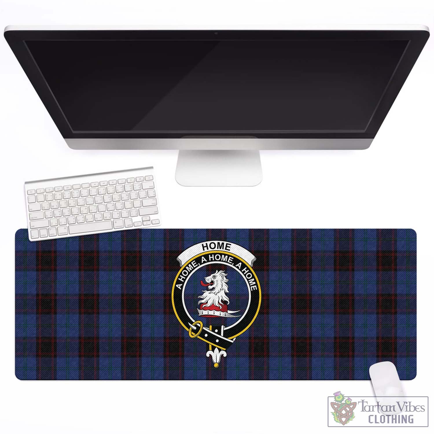 Tartan Vibes Clothing Home (Hume) Tartan Mouse Pad with Family Crest