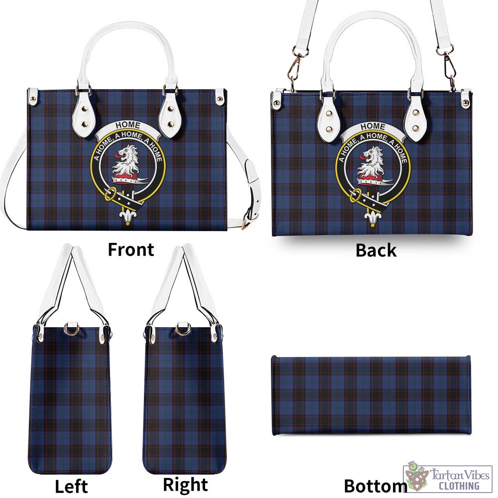 Tartan Vibes Clothing Home (Hume) Tartan Luxury Leather Handbags with Family Crest