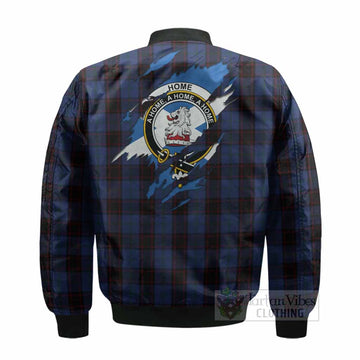 Home (Hume) Clan Crest In Me Tartan Bomber Jacket Scotland Flag Style