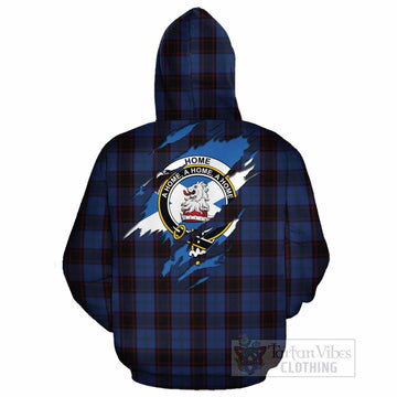 Home (Hume) Clan Crest In Me Tartan Cotton Hoodie Scotland Flag Style