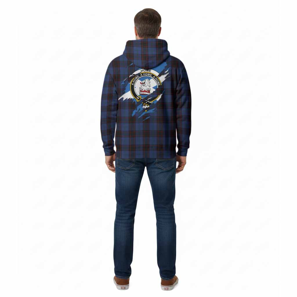 Home (Hume) Clan Crest In Me Tartan Cotton Hoodie Scotland Flag Style