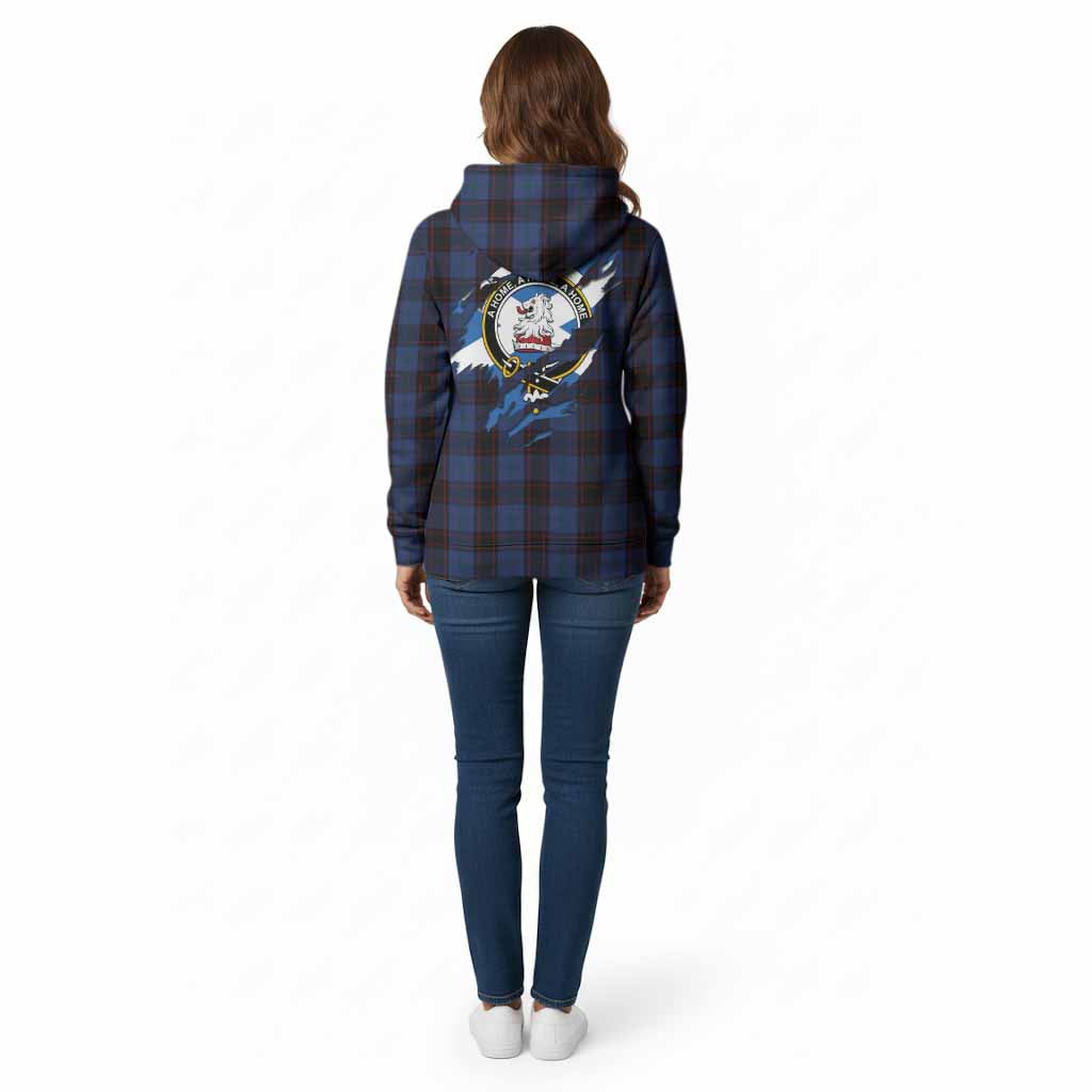 Home (Hume) Clan Crest In Me Tartan Cotton Hoodie Scotland Flag Style