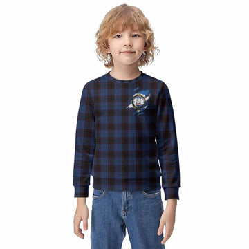 Home (Hume) Clan Crest In Me Tartan Kid Knitted Sweatshirt Scotland Flag Style