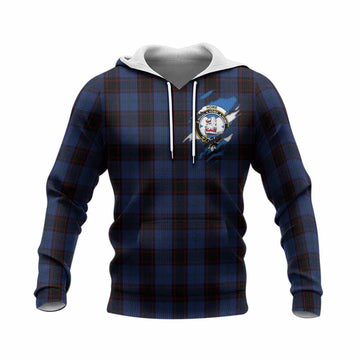 Home (Hume) Clan Crest In Me Tartan Knitted Hoodie Scotland Flag Style