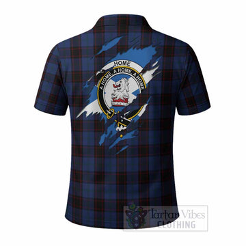 Home (Hume) Clan Crest In Me Tartan Polo Shirt Scotland Flag Style