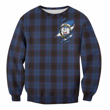 Home (Hume) Clan Crest In Me Tartan Sweatshirt Scotland Flag Style