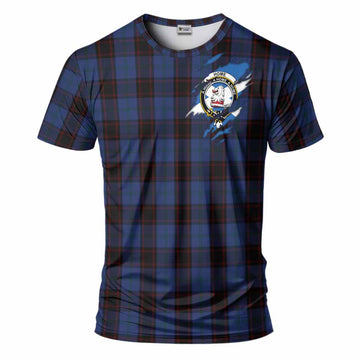 Home (Hume) Clan Crest In Me Tartan T-Shirt Scotland Flag Style