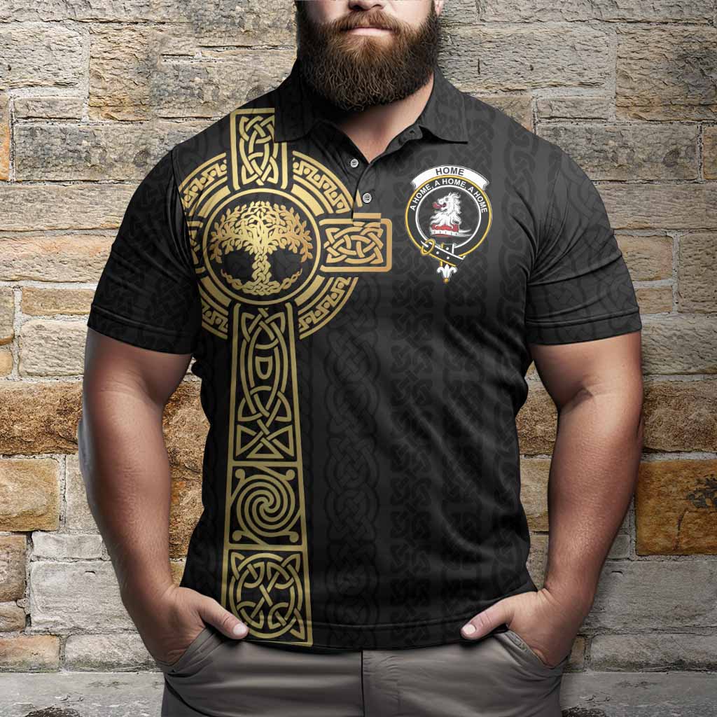 Home (Hume) Clan Crest Polo Shirt with Celtic Tree of Life Inspired