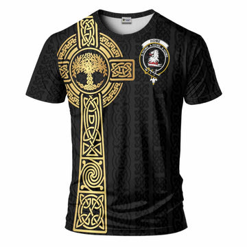 Home (Hume) Clan Crest T-Shirt with Celtic Tree of Life Inspired