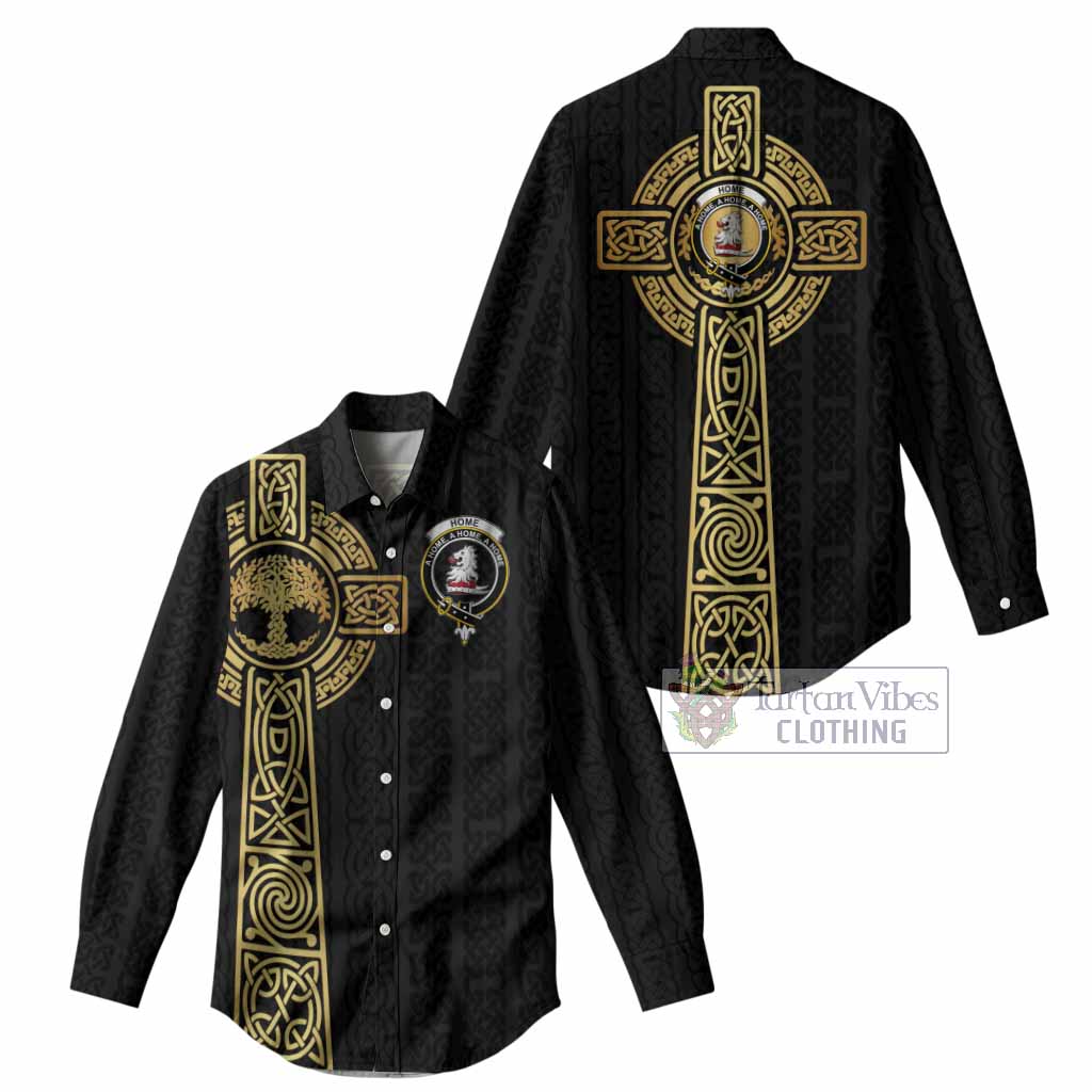 Home (Hume) Clan Crest Women Casual Shirt with Celtic Tree of Life Inspired
