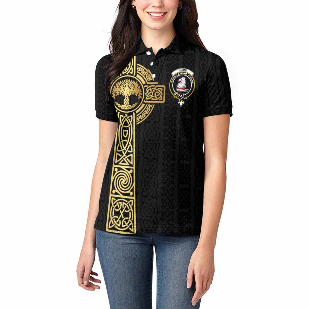 Home (Hume) Clan Crest Women Polo Shirt with Celtic Tree of Life Inspired