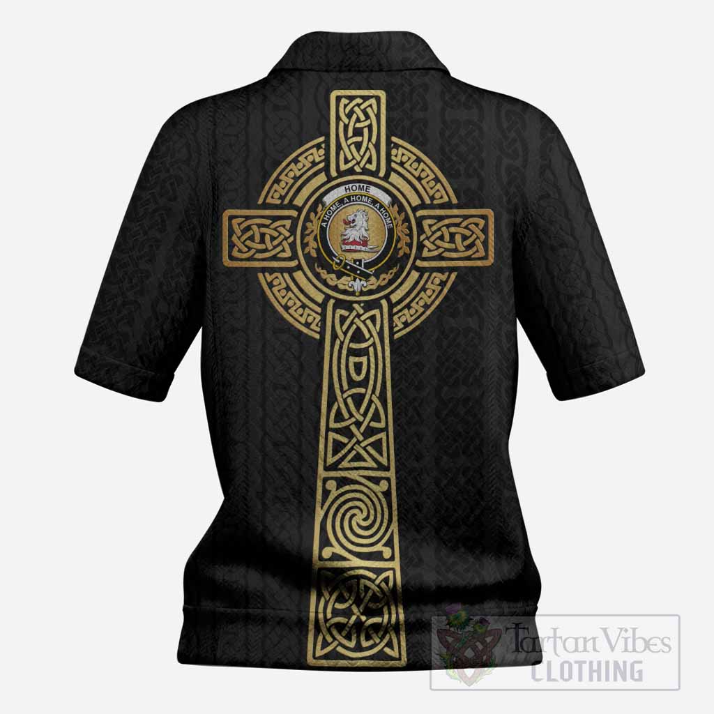 Home (Hume) Clan Crest Women’s Polo Sweater Top with Celtic Tree of Life Inspired
