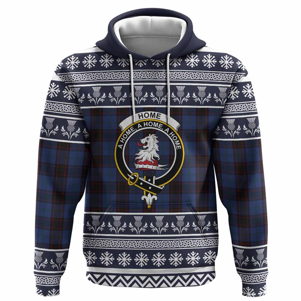 Home (Hume) Clan Tartan Christmas Hoodie with Family Crest - Tartan Vibes Clothing