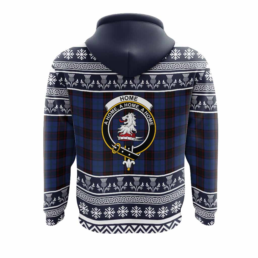 Home (Hume) Clan Tartan Christmas Hoodie with Family Crest - Tartan Vibes Clothing