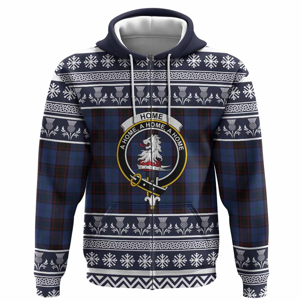 Home (Hume) Clan Tartan Christmas Hoodie with Family Crest - Tartan Vibes Clothing