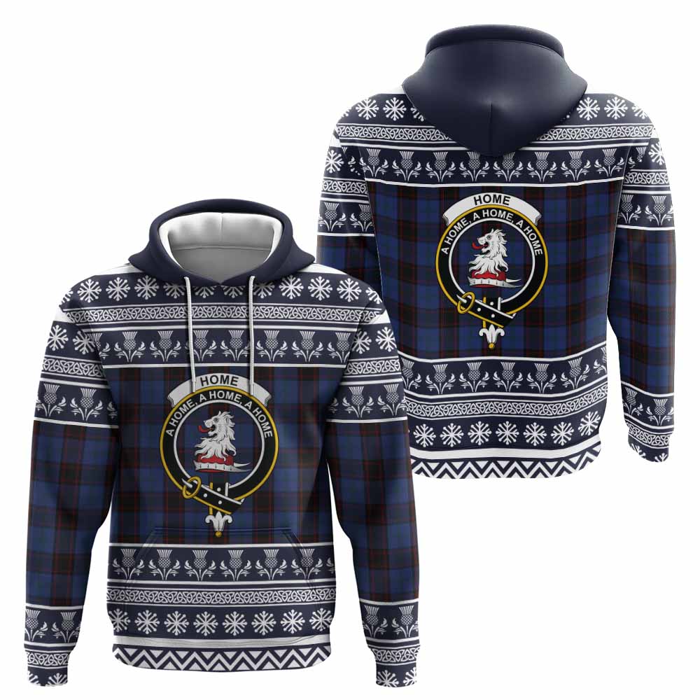 Home (Hume) Clan Tartan Christmas Hoodie with Family Crest - Tartan Vibes Clothing