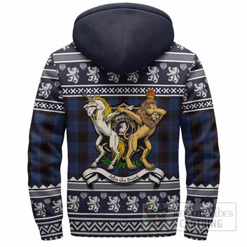 Home (Hume) Clan Tartan Crest Christmas Fleece Hoodie Coat of Arms Funny Style