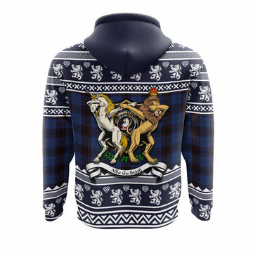 Home (Hume) Clan Tartan Crest Christmas Hoodie Coat of Arms Funny Style