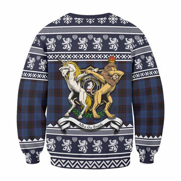 Home (Hume) Clan Tartan Crest Christmas Sweatshirt Coat of Arms Funny Style