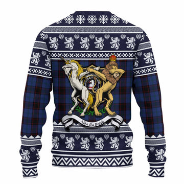 Home (Hume) Clan Tartan Crest Christmas Ugly Sweater Coat of Arms Funny Style