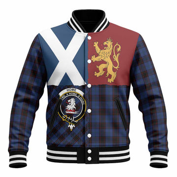Home (Hume) Crest Tartan Baseball Jacket with Lion Rampant Saltire Style