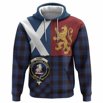 Home (Hume) Crest Tartan Hoodie with Lion Rampant Saltire Style