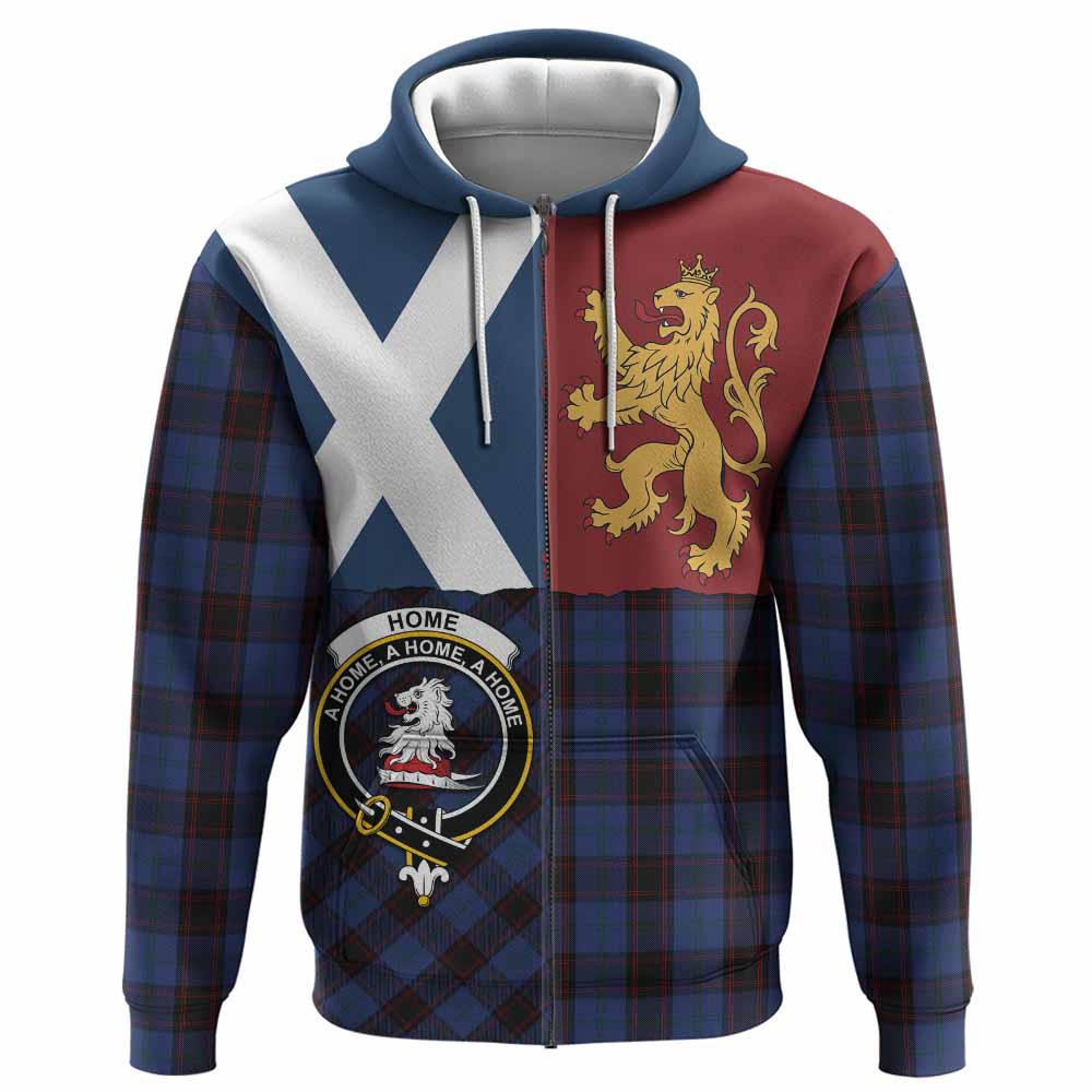 Home (Hume) Crest Tartan Hoodie with Lion Rampant Saltire Style