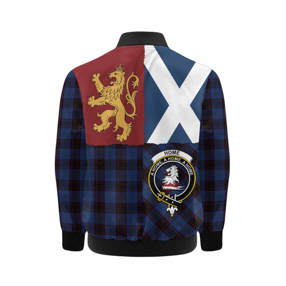 Home (Hume) Crest Tartan Kid Bomber Jacket with Lion Rampant Saltire Style - Tartan Vibes Clothing