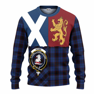 Home (Hume) Crest Tartan Knitted Sweater with Lion Rampant Saltire Style