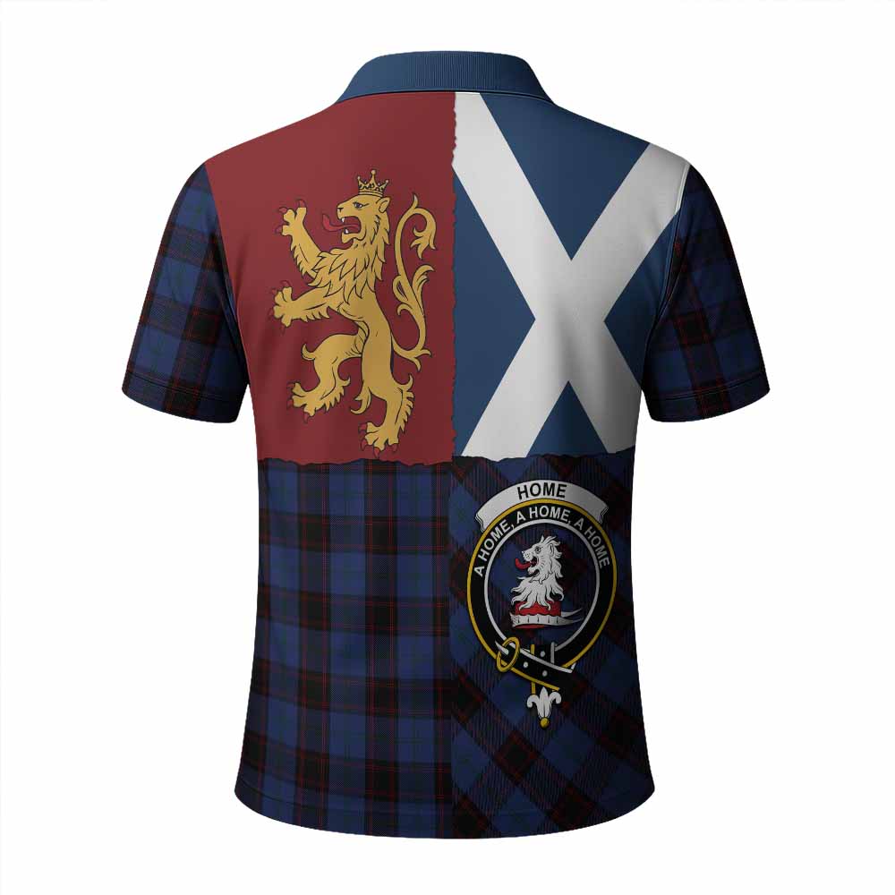 Home (Hume) Crest Tartan Polo Shirt with Lion Rampant Saltire Style