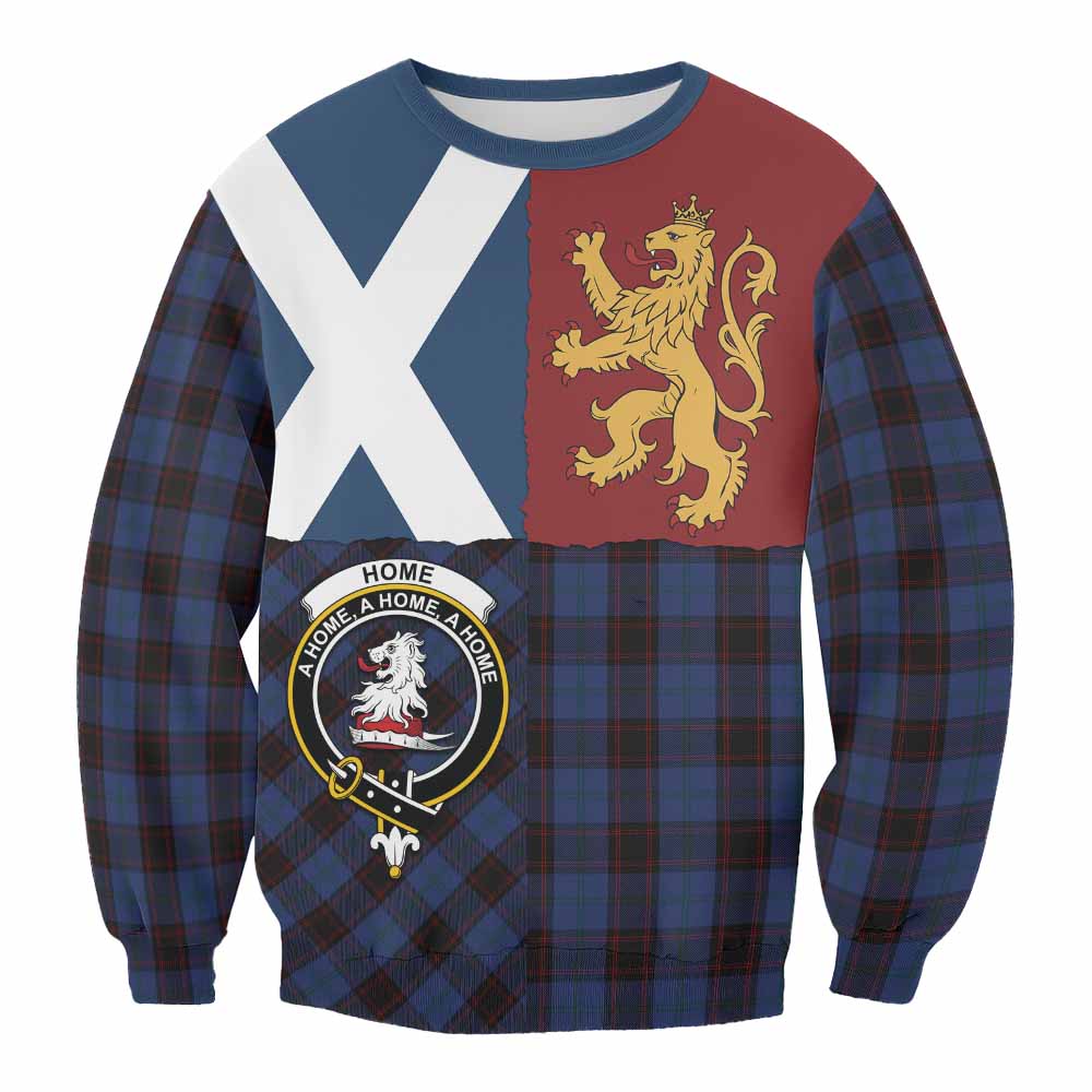 Home (Hume) Crest Tartan Sweatshirt with Lion Rampant Saltire Style