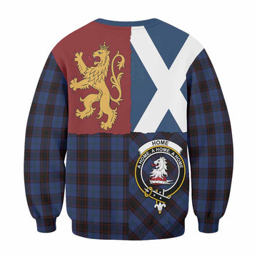 Home (Hume) Crest Tartan Sweatshirt with Lion Rampant Saltire Style