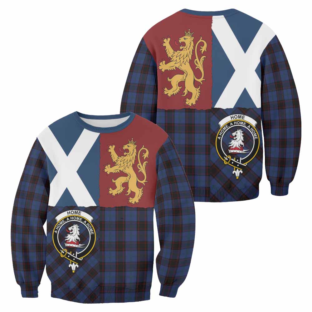 Home (Hume) Crest Tartan Sweatshirt with Lion Rampant Saltire Style