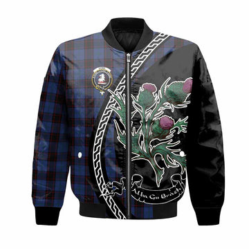 Home (Hume) Family Crest Tartan Bomber Jacket Alba Thistle Inspired