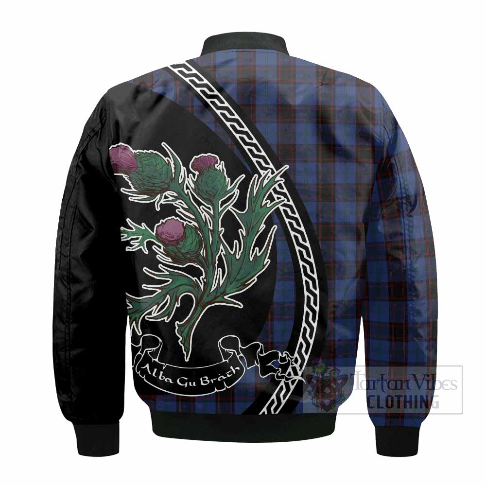 Home (Hume) Family Crest Tartan Bomber Jacket Alba Thistle Inspired - Tartan Vibes Clothing