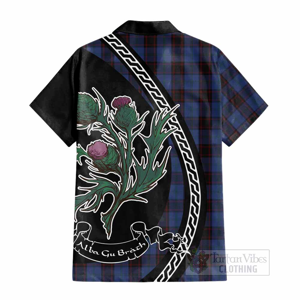 Home (Hume) Family Crest Tartan Cotton Hawaiian Shirt Alba Thistle Inspired - Tartan Vibes Clothing