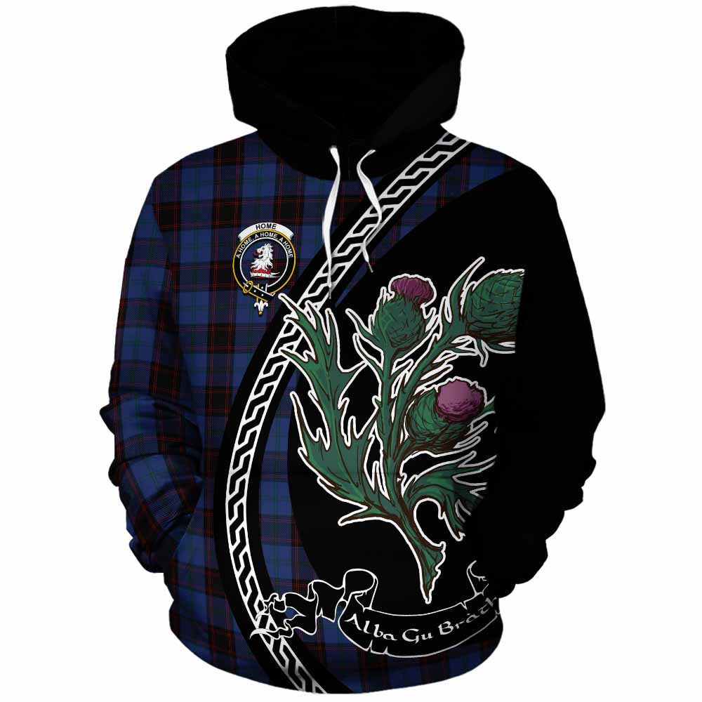 Home (Hume) Family Crest Tartan Cotton Hoodie Alba Thistle Inspired - Tartan Vibes Clothing