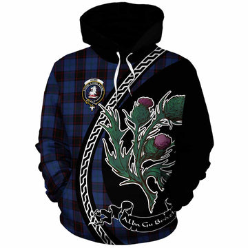 Home (Hume) Family Crest Tartan Cotton Hoodie Alba Thistle Inspired