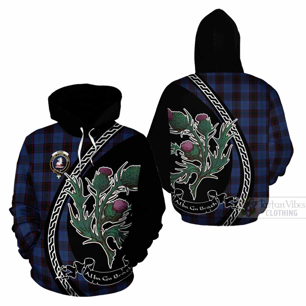 Home (Hume) Family Crest Tartan Cotton Hoodie Alba Thistle Inspired - Tartan Vibes Clothing