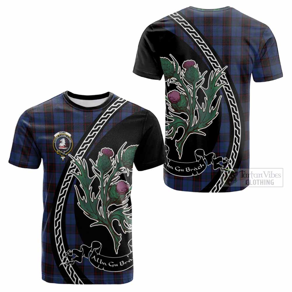 Home (Hume) Family Crest Tartan Cotton T-shirt Alba Thistle Inspired - Tartan Vibes Clothing