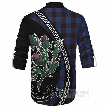 Home (Hume) Family Crest Tartan Ghillie Shirt Alba Thistle Inspired