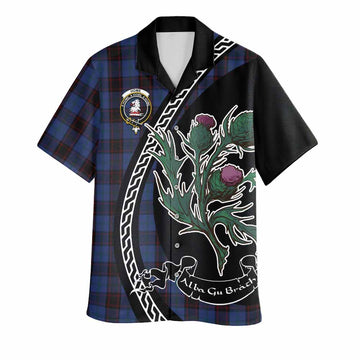 Home (Hume) Family Crest Tartan Hawaiian Shirt Alba Thistle Inspired - Tartan Vibes Clothing