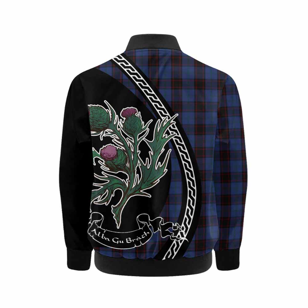 Home (Hume) Family Crest Tartan Kid Bomber Jacket Alba Thistle Inspired - Tartan Vibes Clothing